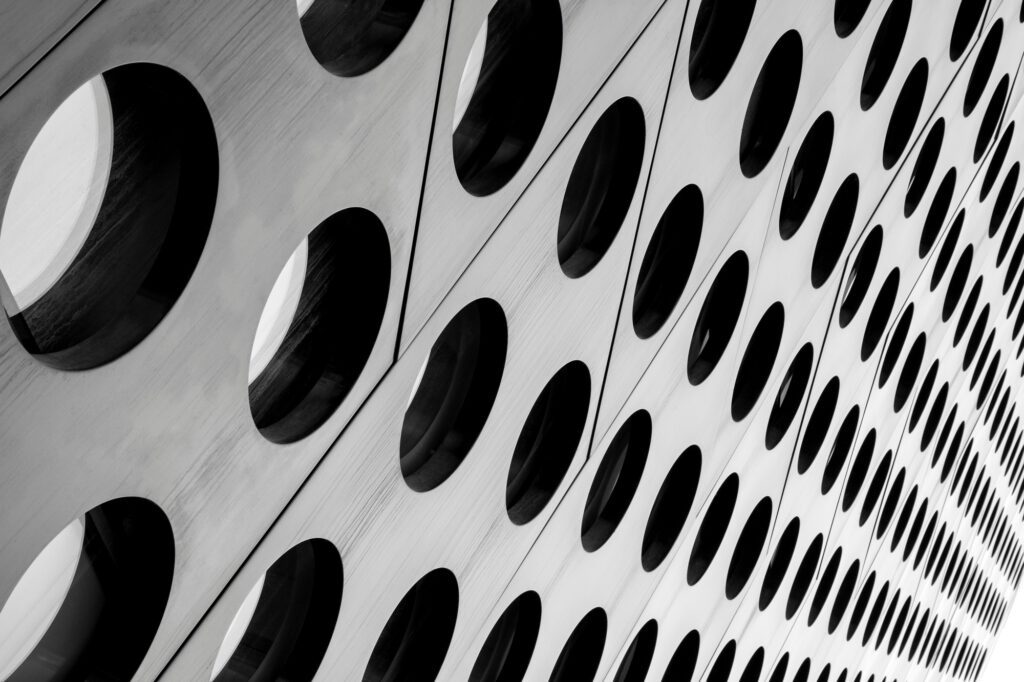 Black and white abstract modern architecture background